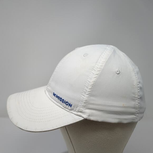 Mission Strapback Baseball Hat Solid White One Size Adjustable 6 Panel - Picture 3 of 9
